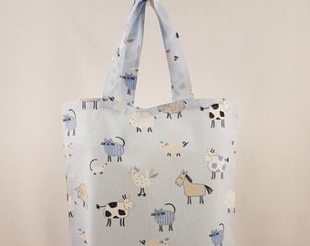 Sac en tissu « Animaux de la ferme » - petit sac en tissu (27 x 23 cm)