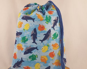 Bolsa de tela “Mundo submarino” – bolsa de deporte para niños (37 x 28 cm)