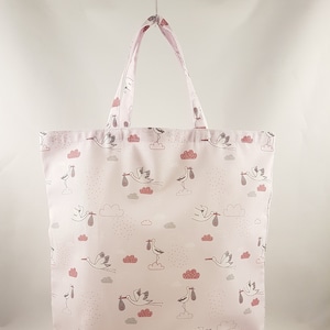 Stoffbeutel „Storch“ – extra große Stofftasche (41 x 33 cm)
