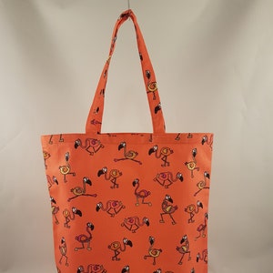 Stoffbeutel „Flamingos“ - große Stofftasche (37 x 28 cm)
