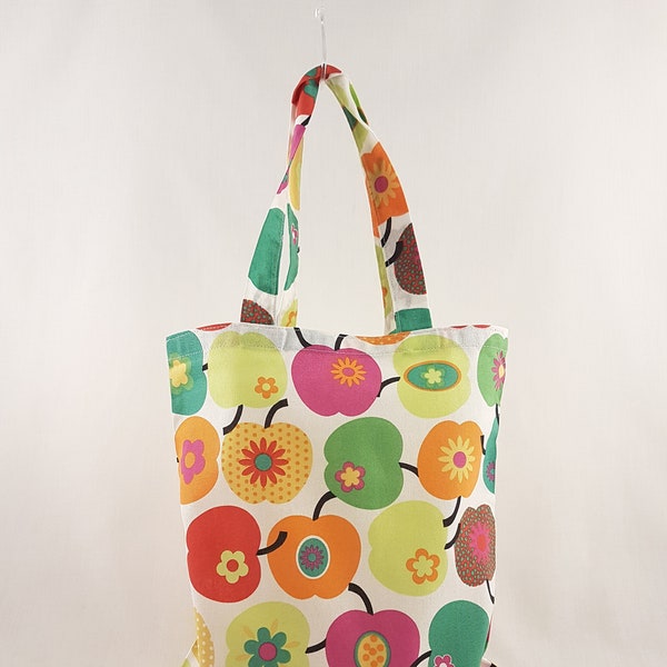 Stoffbeutel „bunte Äpfel“ - kleine Stofftasche (27 x 23 cm)