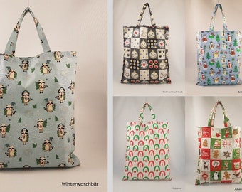 Gift bag for Advent and Christmas - large cloth bag (37 x 28 cm) in different models