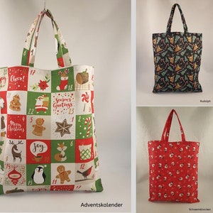 Geschenktasche zur Advents- und Weihnachtszeit - große Stofftasche (37 x 28 cm) in verschiedenen Modellen