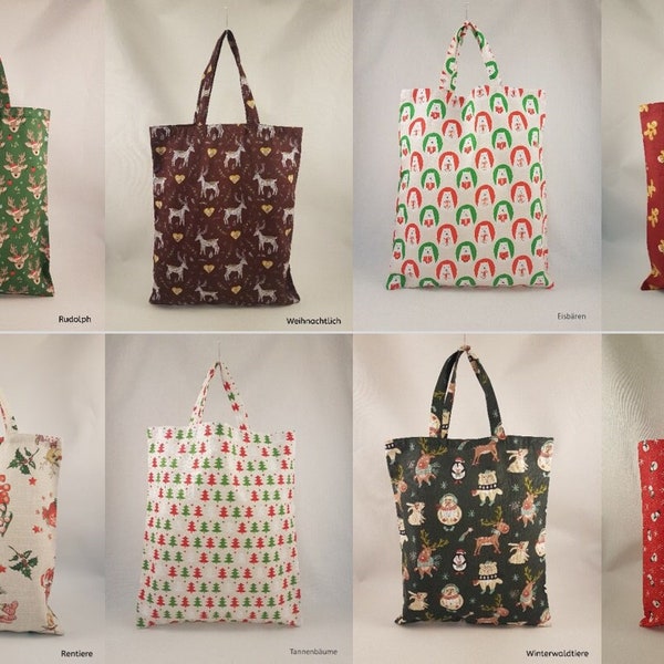 Geschenktasche zur Advents- und Weihnachtszeit - große Stofftasche (37 x 28 cm) in verschiedenen Modellen