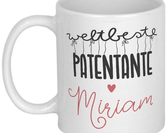 Weltbeste Patentante Geschenk Tasse mit Namen PERSONALISIERT als Dankeschön