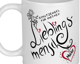 Lieblingsmensch Tasse mit Schutzengel personalisierbar