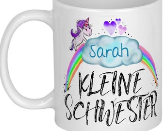 Kleine Schester Geschenk Tasse mit Namen