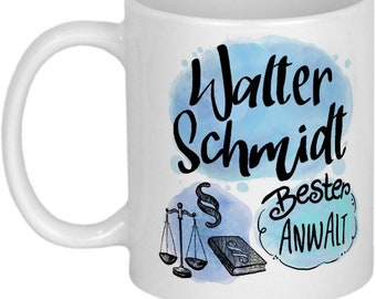 Dankeschön für Anwalt Geschenk Rechtsanwalt Geschenkideen personalisierte Tasse mit Namen Danksagung Weihnachtsgeschenk Geburtstagsgeschenk