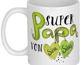 Papa Geschenk Vatertag Tasse PERSONALISIERBAR Geburtstagsgeschenk Vatertagsgeschenk Weihnachtsgeschenk