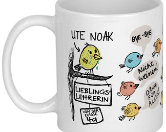 Abschiedsgeschenk Lehrer Tasse mit Namen personalisiert Danksagung Abschied Dankeschön Geschenk Lehrerin Danke