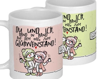 Glühwein Glühweintasse 2erSet Glühweinbecher Tasse mit Spruch