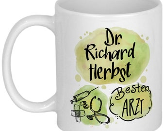 Dankeschön für Arzt Geschenk Ärztin Geschenkideen personalisierte Tasse mit Namen Danksagung Weihnachtsgeschenk Geburtstagsgeschenk Doktor