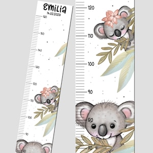 PERSONALISIERTE Kindermesslatte Kinderzimmer Messlatte Kinder Geburtstag Geschenk zur Geburt Taufe Taufgeschenk Messleiste Koala Bär