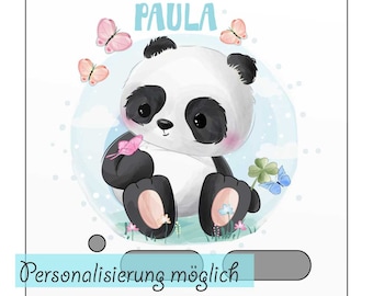 Tonie Schutzfolie Toniebox Folie Aufkleber personalisiert mit Namen Panda Bär wischfest kratzfest Schutz LED durchscheinend