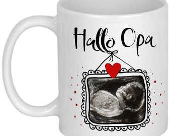 Verkündung Schwangerschaft Überraschung Ultraschall Bild werdender Opa Geschenk Fototasse Tasse personalisiert Sonogram