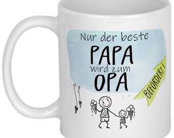 Geschenk für werdenden Opa Tasse mit Spruch, Personalisiert