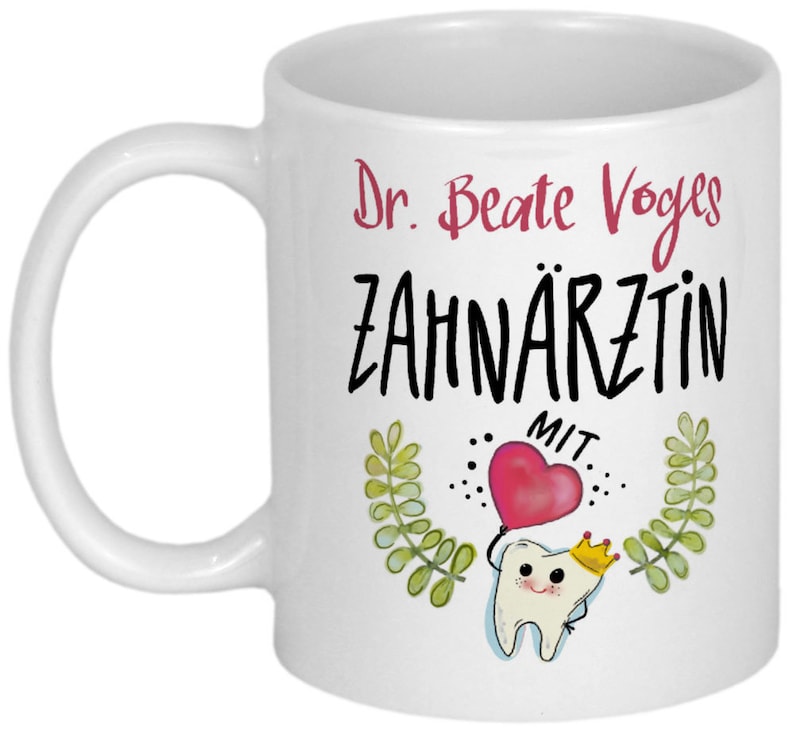 Herzliches Dankeschön für Zahnarzt Geschenk Zahnärztin Geschenkideen personalisierte Tasse Danksagung Geburtstagsgeschenk mit Herz Zahnärztin