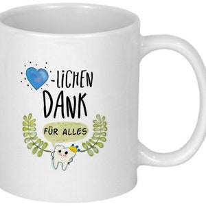 Herzliches Dankeschön für Zahnarzt Geschenk Zahnärztin Geschenkideen personalisierte Tasse Danksagung Geburtstagsgeschenk mit Herz image 2