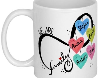 Familientasse personalisierte Geschenke Familie We are family infinity Tasse für die Liebsten Geschenkidee