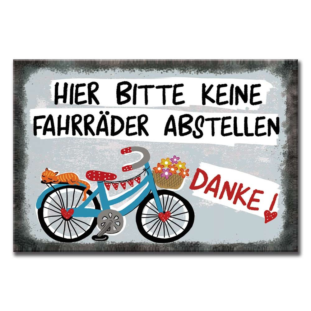 Schild Keine Fahrräder abstellen verboten Hinweisschild kein  Fahrradparkplatz freundlich wetterfest hochwertig Alu-Verbund ODER  Aufkleber - .de