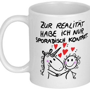 Sprüche Tasse Einhorn Spruch sporadisch Kontakt image 1