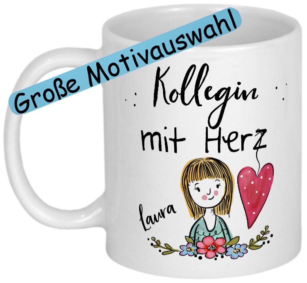 Tasse Kollegin Geschenk PERSONALISIERT mit Namen und MOTIVAUSWAHL Ges…