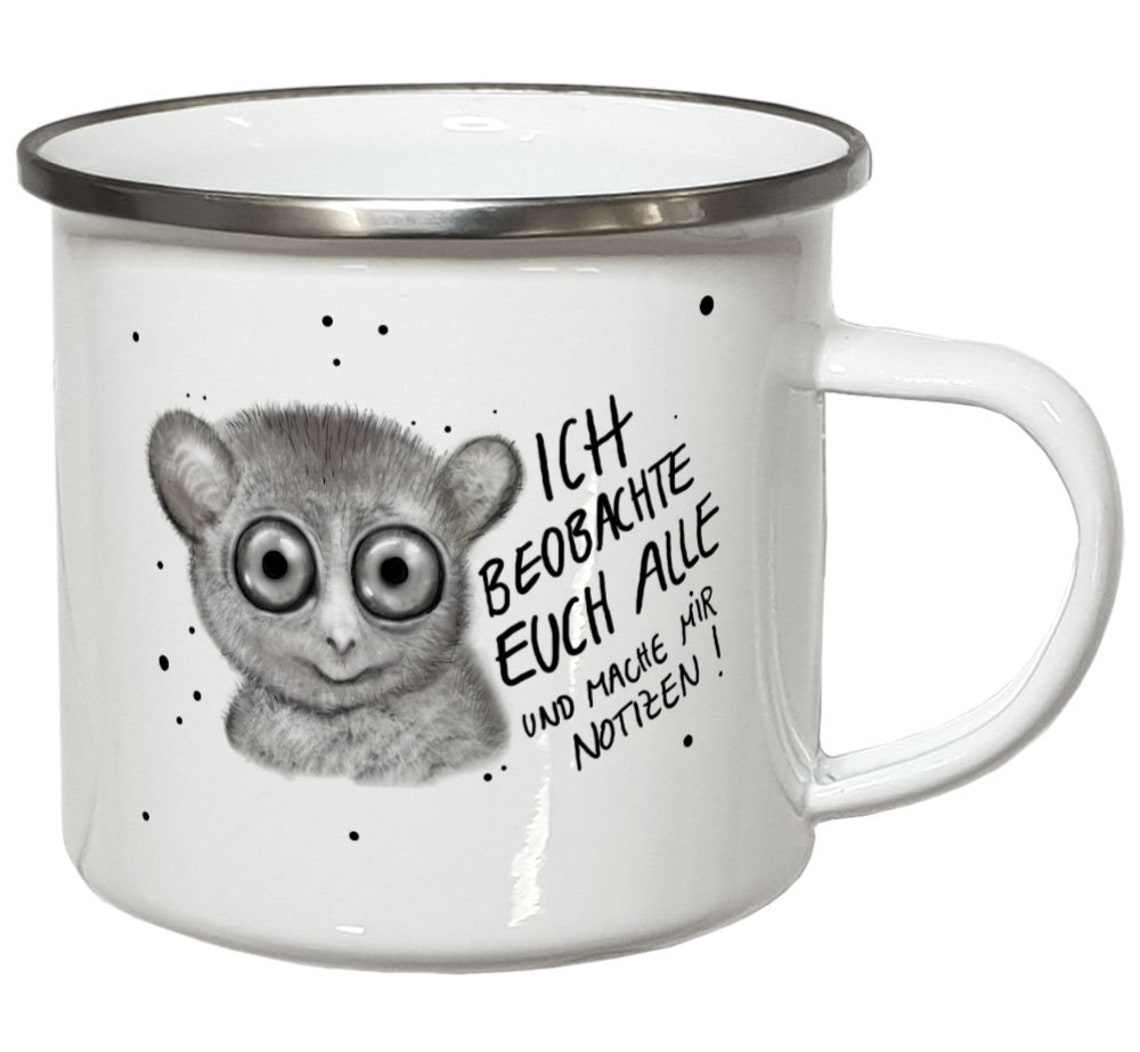 Emaille Becher Koboldmaki Tasse mit Spruch Geschenk lustige Etsy
