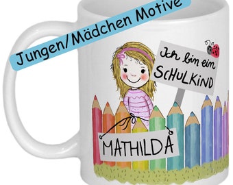 Einschulung Geschenk Schulkind Tasse mit Namen Geschenkideen Schulanfang personalisierte Tassen mit Spruch Einschulungsgeschenk