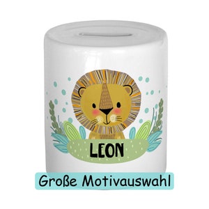 Personalisierte Spardose mit Namen Löwe Sparschwein Kinder Geldgeschenke zu Weihnachten Geburtstag Kind