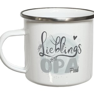 Personalisierte Geschenke für Opa Tasse mit Namen Lieblingsopa Weihnachtsgeschenk Großvater Geburtstagsgeschenk Emailletasse