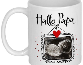 Überraschung Schwangerschaft verkünden Ultraschallbild werdender Papa Geschenk Fototasse Tasse personalisiert Sonogram