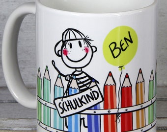 Einschulung Geschenk Schulkind Junge PERSONALISIERTE Tasse