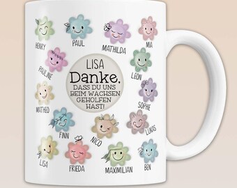Personalisiertes Dankeschön-Tasse Für Erzieher & Lehrer – Mit Namen & Handabdruck, Als Abschieds- Oder Weihnachtsgeschenk