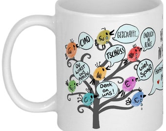 Rentner Geschenk zur Pensionierung Abschiedsgeschenk Ruhestand Geschenke zur Rente lustige Tasse mit Namen personalisiert