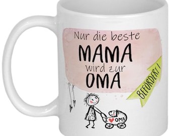 Geschenk für werdende Oma Tasse mit Spruch, Personalisiert