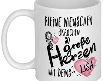 Abschiedsgeschenk Erzieherin Geschenk PERSONALISIERBARE Tasse mit Namen Abschied Kindergarten von Junge oder Mädchen Dankeschön