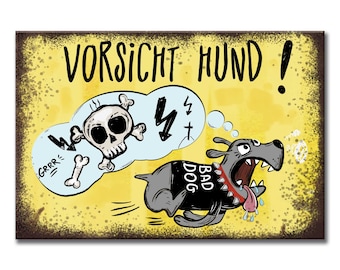 Warnschild Hund Schilder Hundeschilder Vorsicht bissig Alu-Verbund 20 x 30 cm