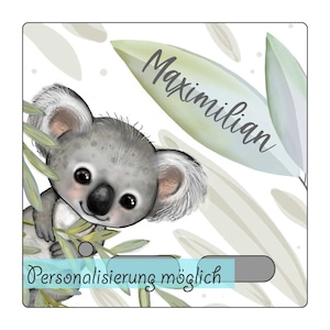 Schutzfolie Toniebox mit Namen Koala Koalabär Tonie Figur Folie selbstklebend personalisiert WISCH- ABRIEBFEST LED durchscheinend Aufkleber