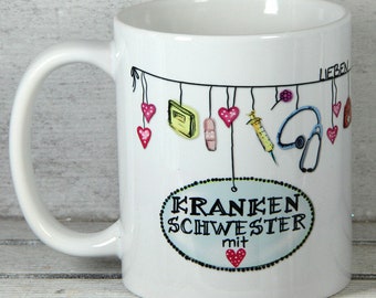 Krankenschwester Dankeschön Geschenk Tasse mit Namen