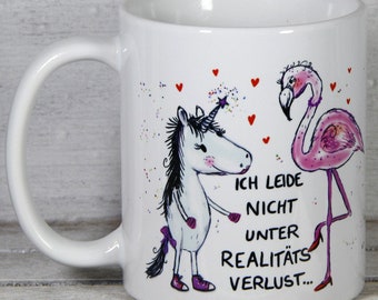 Einhorn Flamingo Spruch Tasse