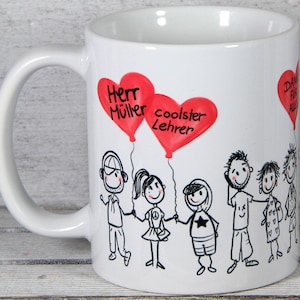 Lehrer und Lehrerin Abschied Tasse Bild 1