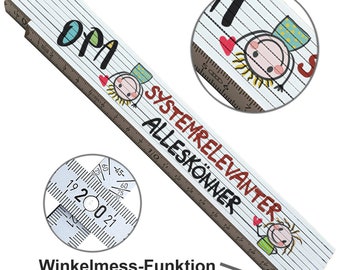 Zollstock Opa Geschenk mit Spruch zweiseitig bedruckt Geburtstagsgeschenk Weihnachtsgeschenk Meterstab mit Winkelmesser