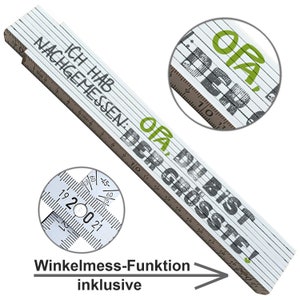 Zollstock mit Spruch Geschenk Opa ist der Größte zweiseitig bedruckt Geburtstagsgeschenk Weihnachtsgeschenk Vatertag Meterstab Winkelmesser