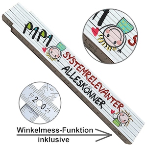 Zollstock Papa Geschenk zweiseitig bedruckt Geburtstagsgeschenk Weihnachtsgeschenk Vatertag Meterstab mit Winkelmesser