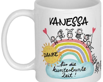 Abschiedsgeschenk Erzieherin Geschenk Tasse personalisiert mit Namen Spruch Geschenkidee Abschied Kindergarten Kita Erzieher