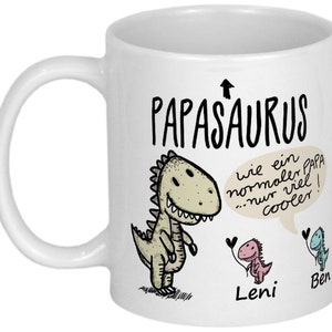 Geschenke für Mama Tasse & Kindern Geburtstagsgeschenk Mutter Weihnachtsgeschenk Geschenkideen Muttertagsgeschenke personalisiert MAMASAURUS Tasse PAPASAURUS