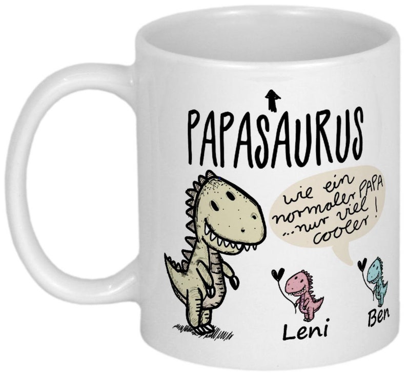 Geschenke für Mama Tasse & Kindern Geburtstagsgeschenk Mutter Weihnachtsgeschenk Geschenkideen Muttertagsgeschenke personalisiert MAMASAURUS Tasse PAPASAURUS