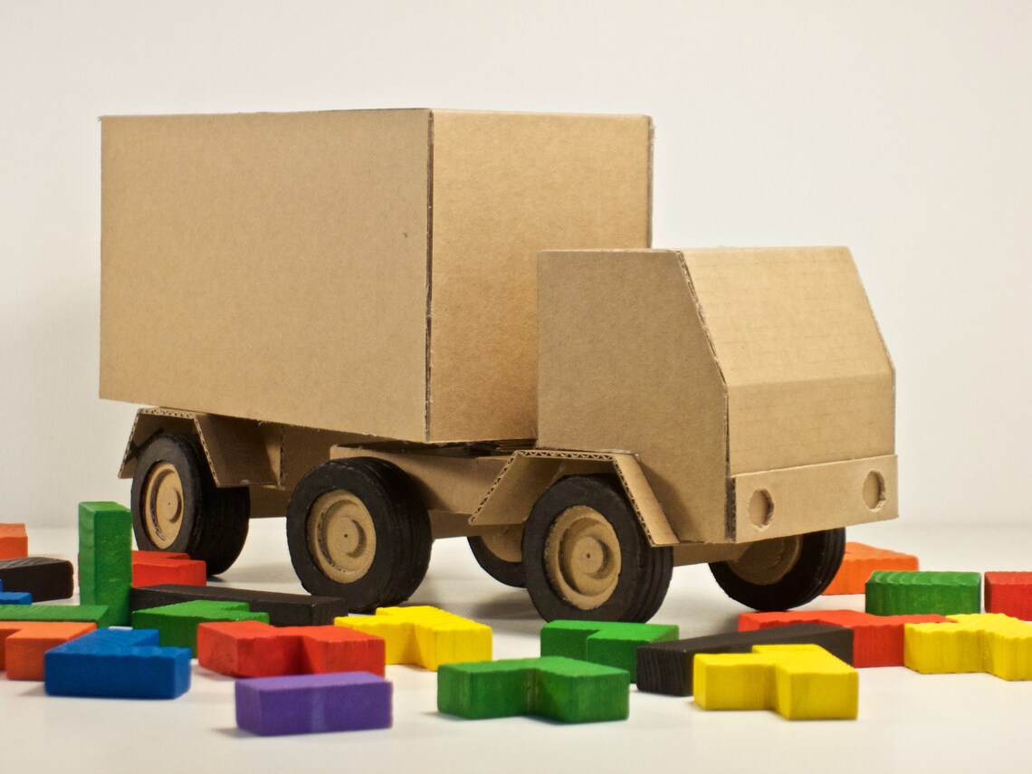 Semi Trailer Truck Cardboard DIY Toy Truck Plans Etsy