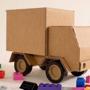 Camión caja - Carga - Bricolaje - Camión de juguete de cartón DIY - cartón - Proyecto