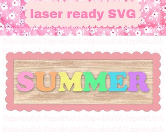 Scalloped Summer Sign SVG Laser Design File Laser Ready Cut File